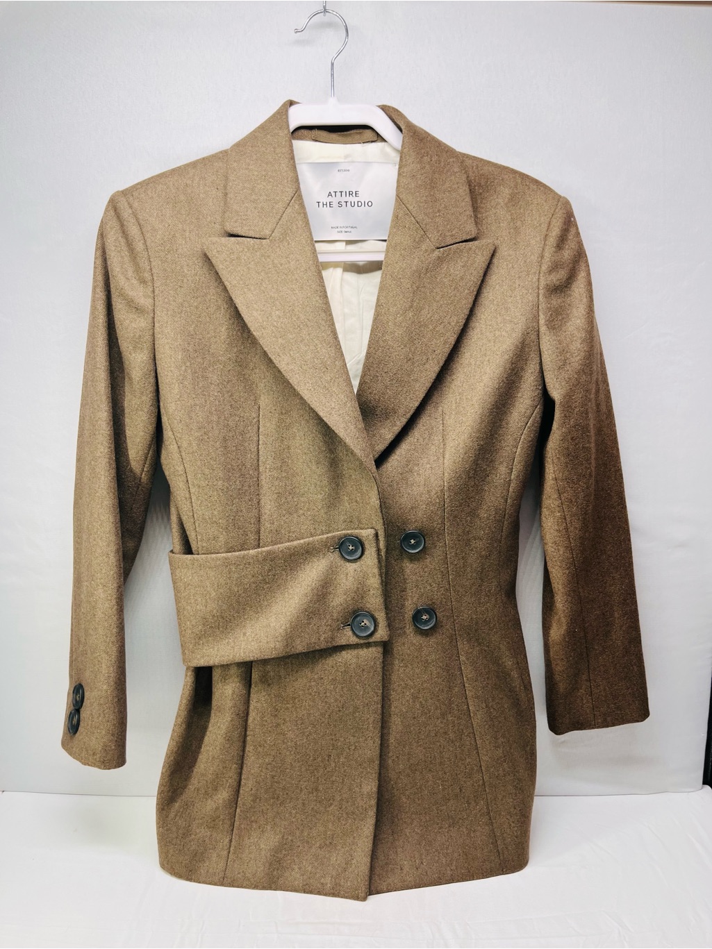 Brown Tailored Wool-Blend Blazer — image 3 of 8